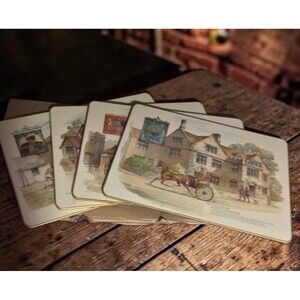 Clover Leaf Table Mats,Inns Of UK,(4),Resist-Heat,Juice,Alcohol,Cottagecore